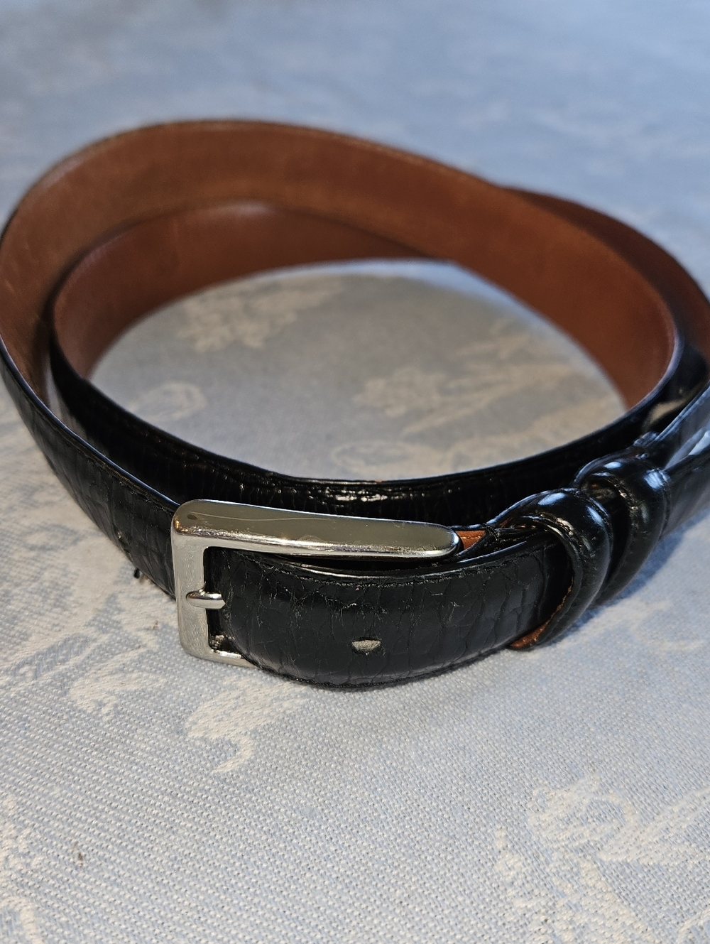 Daniel Cremieux Mens Belt Sz 38 Black Italian Full Grain Leather